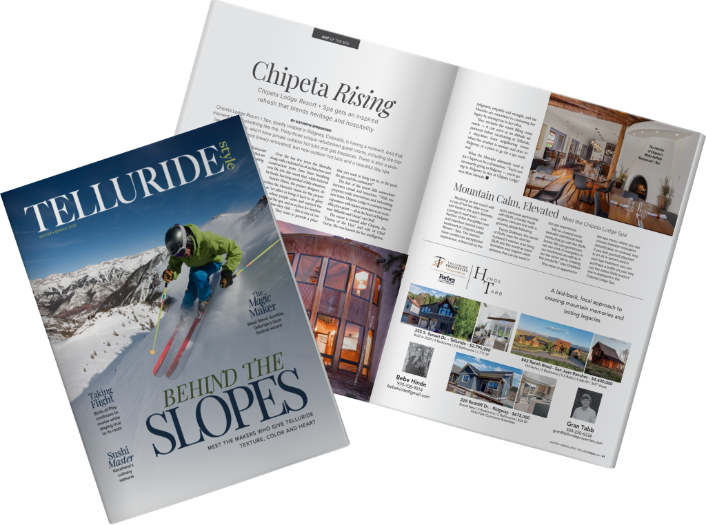 Check out the story in Telluride Style Magazine about Chipeta Lodge Resort + Spa