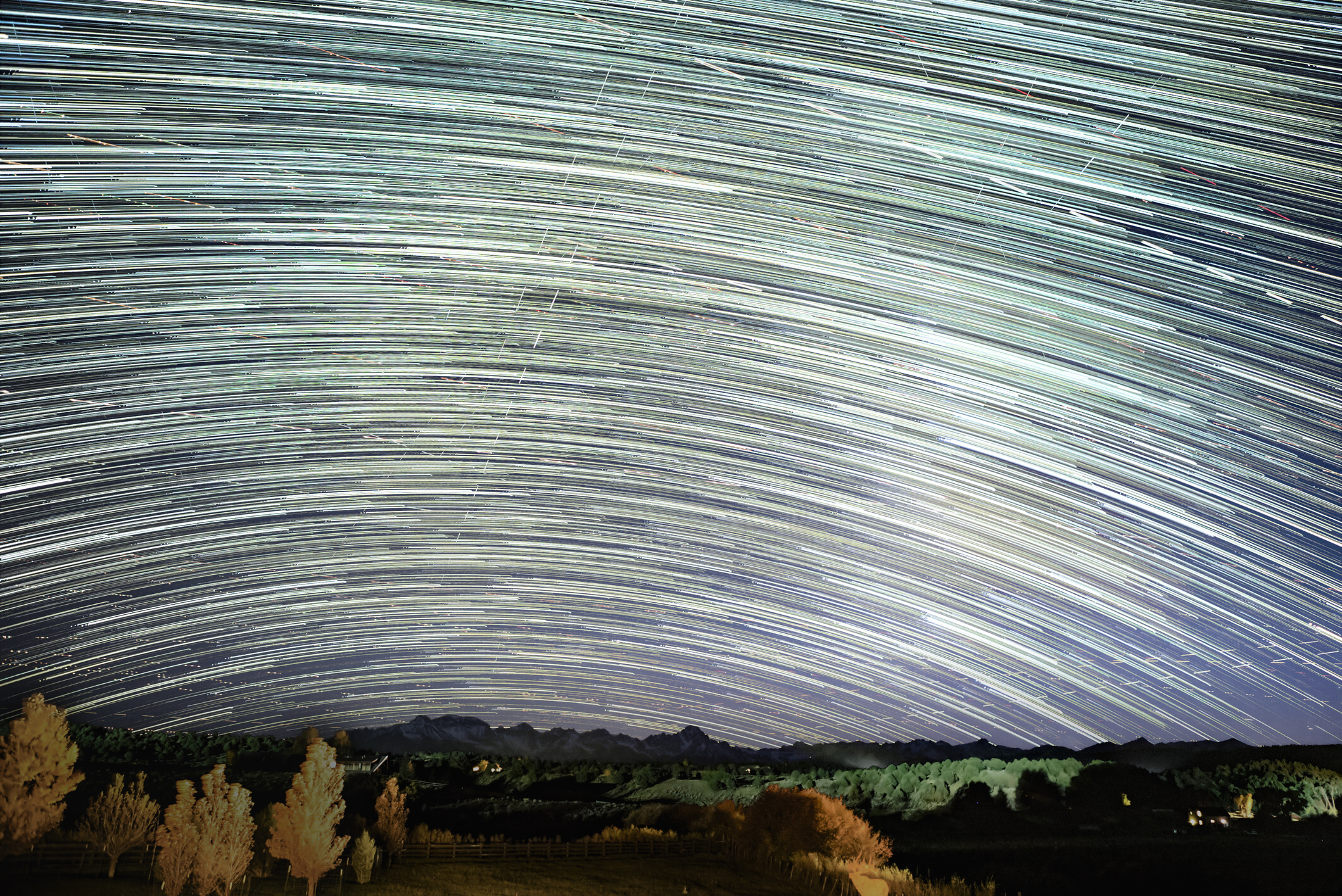 Star Streaks Time-lapse over Mt Sneffels Colorado - Chipeta Lodge Resort + Spa Time-lapse image of the stars above Mt Sneffles in Ridgway Colorado near Chipeta Lodge Resort + Spa