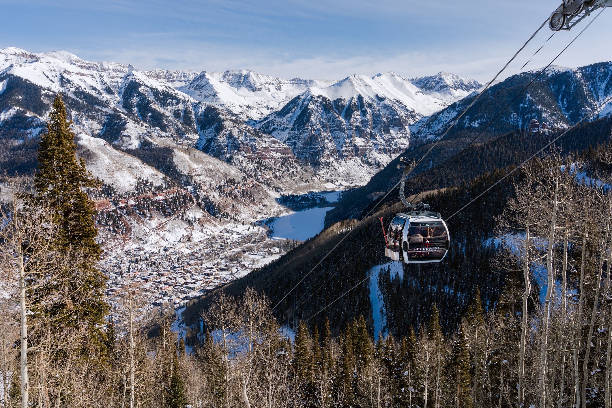 Gondola over Telluride Mountain and Village near Chipeta Lodge Resort + Spa