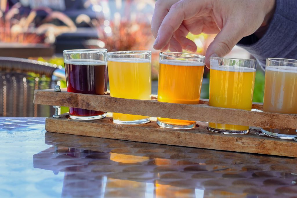 Flight of beers at the brews festival in Telluride, near Chipeta Lodge Spa + Resort