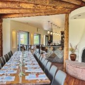 Long Dinning table set at White Buffalo - Chipeta Lodge Resort + Spa