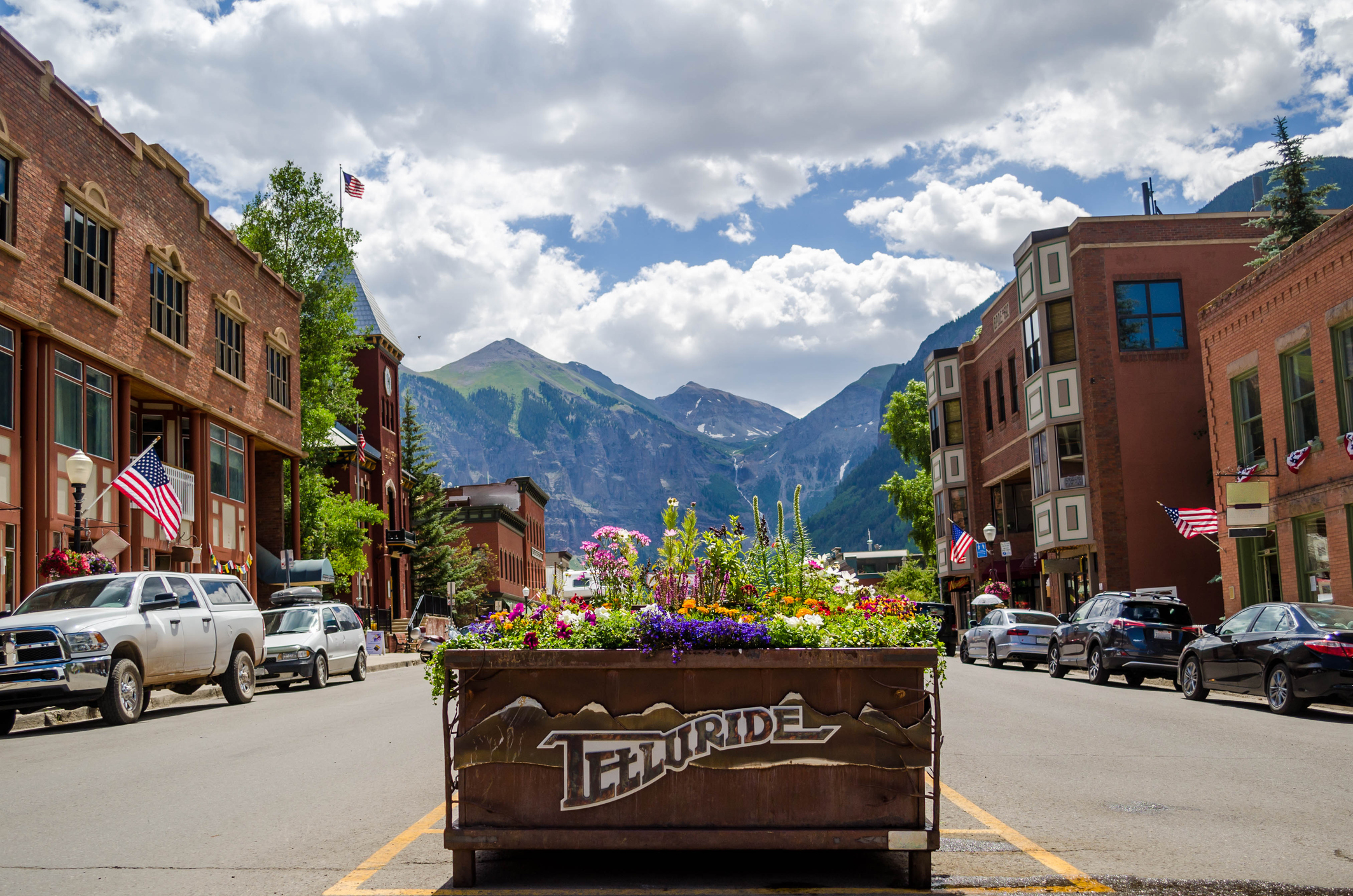 Downtown Telluride on a sunny summer day, near Chipeta Lodge Resort + Spa