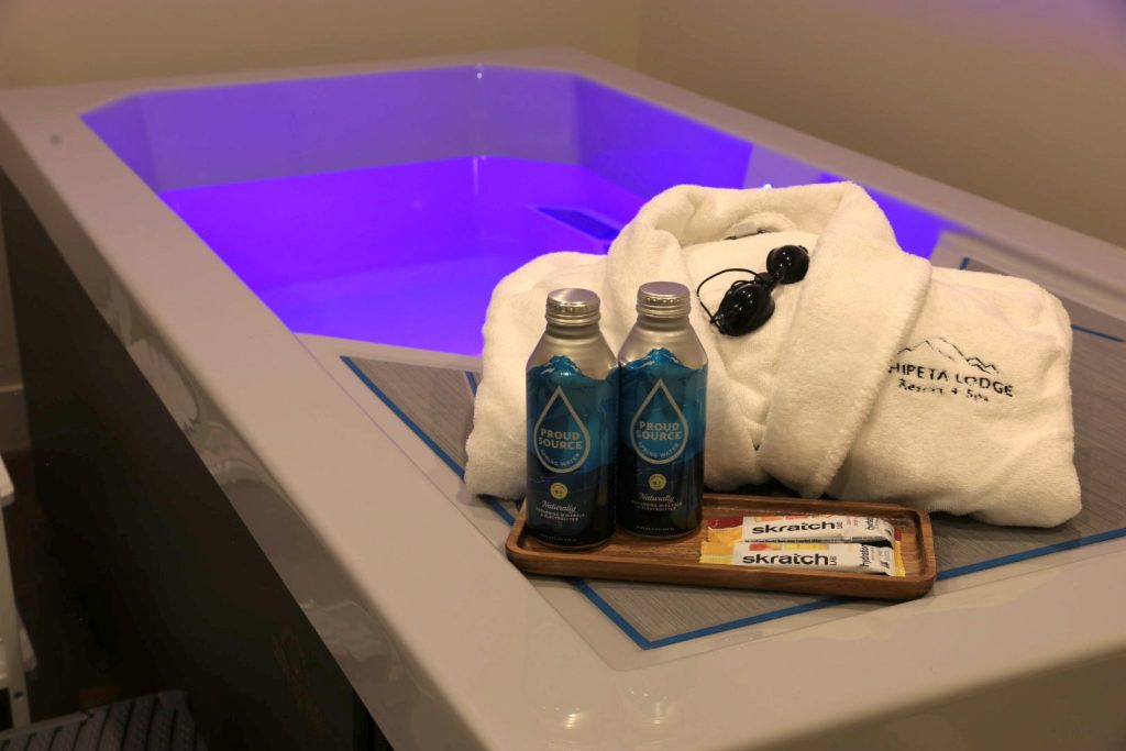 Robe and other amenities come with our cold plunge at Chipeta Spa by ISUN at Chipeta Lodge Resort + Spa